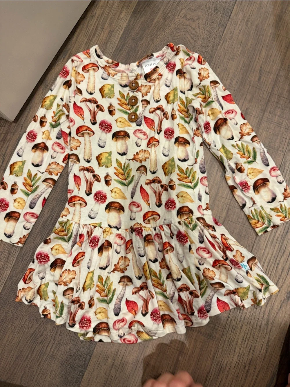 Posh Peanut Floral Ruffle Dress in Cream, Brown, Pink